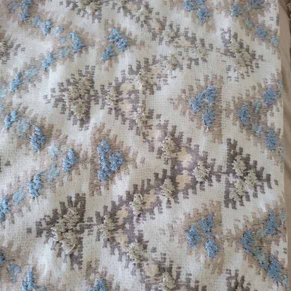 Pottery Barn Other - Pottery Barn Cream and Blue Geometric Print Lumbar Pillow Cover